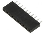 Soclu pini mamă 2,54mm 10 PIN THT aurit pentru PCB