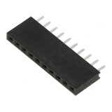 Soclu pini mamă 2,54mm 10 PIN THT aurit pentru PCB