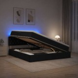 Cumpara ieftin Pat cu LED si saltea Negru 160 x 200 cm Catifea