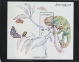 Somalia 2001-Fauna,Reptile-Cameleon,Insecte-Fluturi,colita dantelata,MNH,Bl.78, Nestampilat