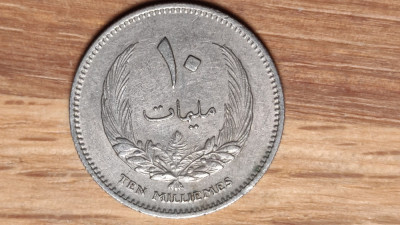 Libia - moneda de colectie - 10 milliemes 1965 - an unic de batere, stare f buna foto