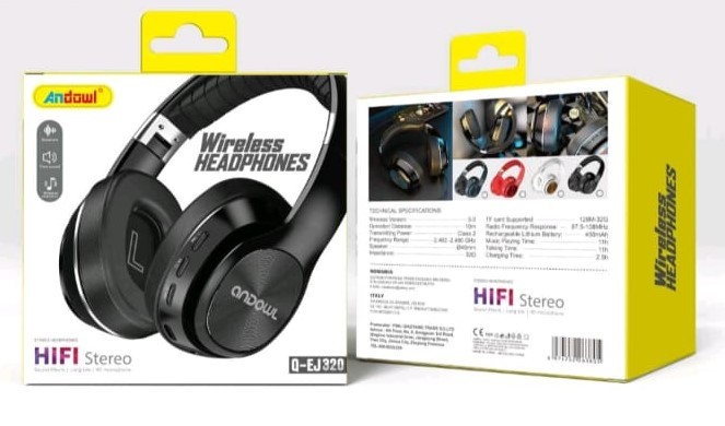 Căști Wireless Andowl, Bluetooth, HiFi Stereo, Negru, (Q-EJ320)