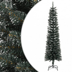 Brad de Crăciun artificial slim cu suport, verde, 180 cm, PVC