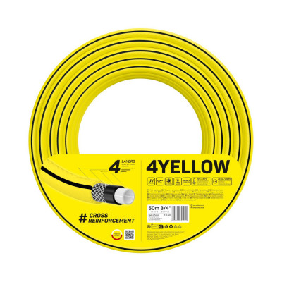 Furtun pentru gradina Cellfast 4YELLOW 3 4 , 50m, 4 straturi, protectie UV, antirasucire foto