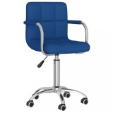VidaXL Scaun de bucătărie pivotant, albastru, material textil