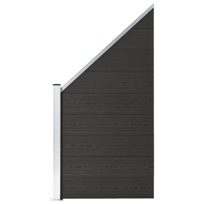 Panou de gard, negru, 95 x (105-180) cm, WPC foto