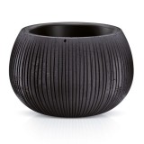 Ghiveci decorativ de flori, Prosperplast, Beton Bowl, rotund, negru, 23.8x16.1 cm