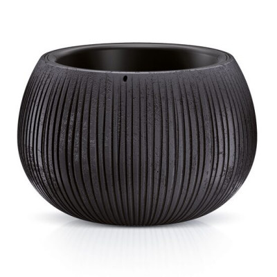 Ghiveci decorativ de flori, Prosperplast, Beton Bowl, rotund, negru, 23.8x16.1 cm GartenVIP DiyLine foto