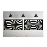 Set 2 decoratiuni perete Krodesign Spiral, negru, 25 x 45 x 1.5 cm, VivaTechnix