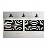 Set 2 decoratiuni perete Krodesign Spiral, negru, 25 x 45 x 1.5 cm, VivaTechnix