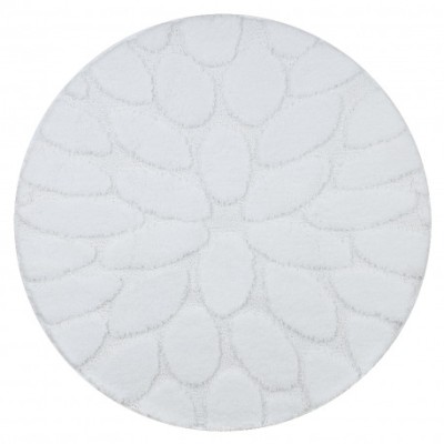 Covor baie SUPREME cerc STONES, pietre, anti-alunecare, moale - alb, cerc 67 cm foto