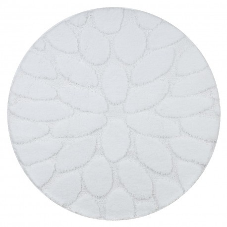 Covor baie SUPREME cerc STONES, pietre, anti-alunecare, moale - alb, cerc 67 cm