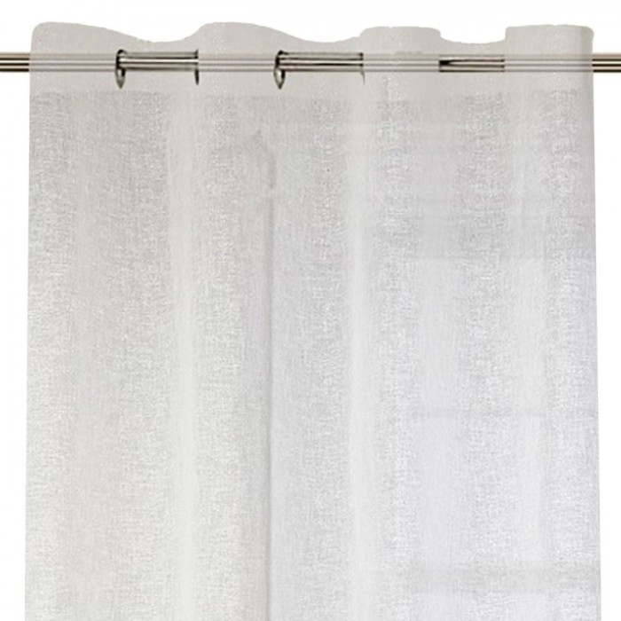 Perdea Decorativă Lurex, Alb și Argintiu, 140x260cm, Inele 4cm