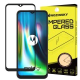 Folie Protectie Ecran WZK pentru Motorola Moto G9 Play / Motorola Moto E7 Plus, Sticla securizata, Full Face, Full Glue, Neagra