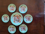 Cumpara ieftin Serviciu prajituri cu platou si 6 farfurii mici, portelan, marcate Victoria cu coroana, Czecho-Slovakia, Brand: Royal Viena, Austria