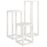Cumpara ieftin Set suport de plante, 3 piese, alb, lemn masiv de pin