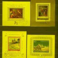Romania Exp. Internationala Filatelica LP 823,826,876,883 colite stampilate MNH