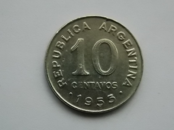 10 CENTAVOS 1955 ARGENTINA-magnetic