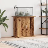 Suport Acvariu vidaXL Lemn Prelucrat 81x36x73cm Maro Stil Rustic Dulap Depozitare Hrana Pesti