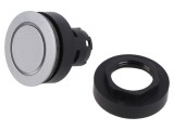 Comutator apăsare 22mm argintiu IP65 plat