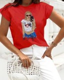 Cumpara ieftin Tricou Rosu din Bumbac Selfie