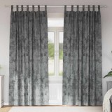 Draperii 2 buc cu ochiuri gri 225x140 cm