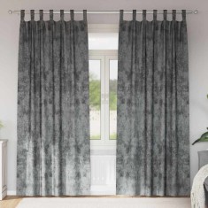 vidaXL Draperie cu perdele 2 pcs Gri 225 x 140 cm Catifea 4107725