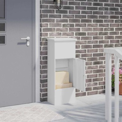 vidaXL Cutie pentru colet Alb 44.5 x 29 x 110.5 cm Oțel 874927 foto