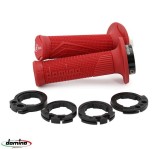 Set mansoane universale Domino (cu comanda acceleratie) - culoare: rosu (lungime: mm - pentru ghidon de 22 mm)