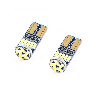 Set 2 x Becuri auto T10 15SMD 4014, 2.16W, canbus, 12V, 6000K foto