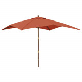 Umbrela de gradina stalp din lemn, caramiziu, 300x300x273 cm GartenMobel Dekor, vidaXL