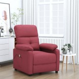 VidaXL Fotoliu de masaj, roșu vin, material textil