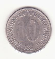 Iugoslavia 10 dinari 1986