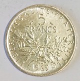 FRANTA 5 FRANCI 1969 SEMANATOAREA ARGINT UNC ( CITITI VA ROG DESCRIEREA ENUNTUL )