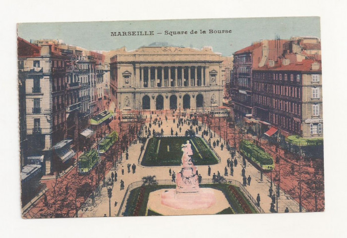 FV3-Carte Postala- FRANTA - Marseille, Square de la Bourse, circulata