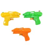 Pistol cu apa mic 11cm, 3 culori, plastic netoxic, pentru copii peste 3 ani - Jucarie compacta de vara