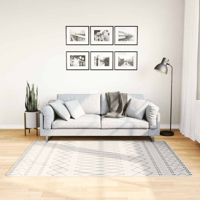 vidaXL Covor lavabil, negru și alb, 120x180 cm, antiderapant 337972