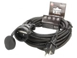 Prelungitor alimentare negru 10m 16A, KEL