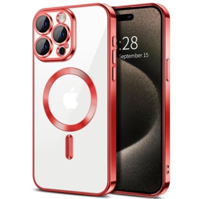 Husa pentru iPhone 16 Pro Max - Techsuit Luxury Crystal MagSafe - Red foto
