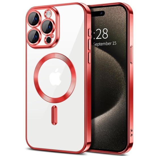 Husa pentru iPhone 16 Pro Max - Techsuit Luxury Crystal MagSafe - Red