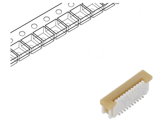 Conector FFC/FPC Vertical 10PIN ZIF SMT 125V 1A