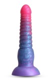 Dildo Striat cu Ventuza NS Novelties Colours Stacked, Albastru