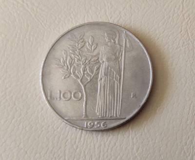 Italia - 100 lire (1956) monedă s102 foto