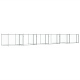 Cumpara ieftin Cusca pentru caini cu usi, gri, 12x2x1,5 m, otel galvanizat