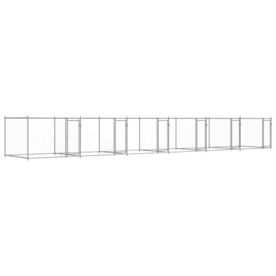 Cusca pentru caini cu usi, gri, 12x2x1,5 m, otel galvanizat foto
