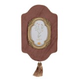 Cumpara ieftin Rama foto de perete polirasina aurie catifea roz 21x2x32 cm, 10x15 cm