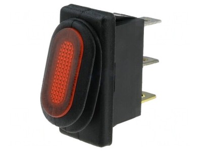 Comutator Basculant ON-OFF 10A 250V IP65 cu Lumină Roșie foto