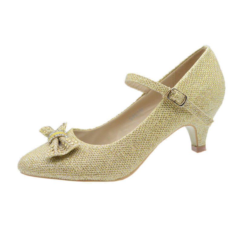 Pantofi eleganti cu toc pentru fete MRS M1282-AU, Auriu | Okazii.ro
