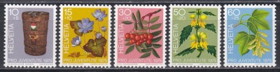 Elvetia 1975 - Pro Juventute - Plante de pădure - Ziua timbrului, MNH foto