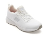 Pantofi sport SKECHERS albi, SQUAD SR, din material textil